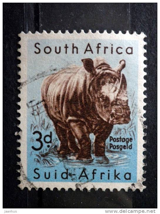 South Africa - 1954 - Mi.nr.243 - Used - South African Wildlife - Rhinoceros - Diceros Simus - Definitives - Used Stamps