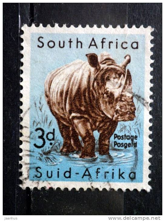 South Africa - 1954 - Mi.nr.243 - Used - South African Wildlife - Rhinoceros - Diceros Simus - Definitives - Oblitérés