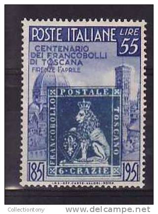 1951  - Repubblica Italiana - Toscana - Alto Valore 55 Lire - TL - N.654 - 1946-60: Nuovi