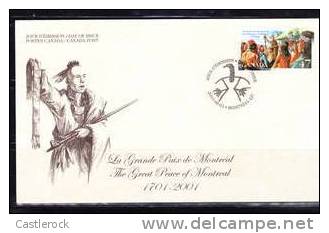 O) 2001 CANADA, FIRST DAY COVER, GREAT PEACE OF MONTREAL - 2001-2010