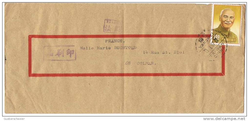 L-JAP13 - Belle Lettre De Taïwan (mission Catholique) Pour La France - Lettres & Documents