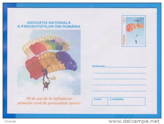 Sport, Skydiving ROMANIA Postal Stationery Cover 2000 - Parachutespringen