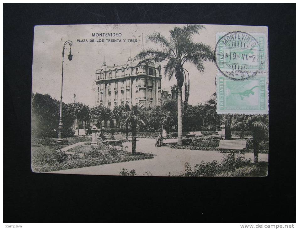 == Montevideo Karte  Ungarn Porto 1922 - Port Dû (Taxe)