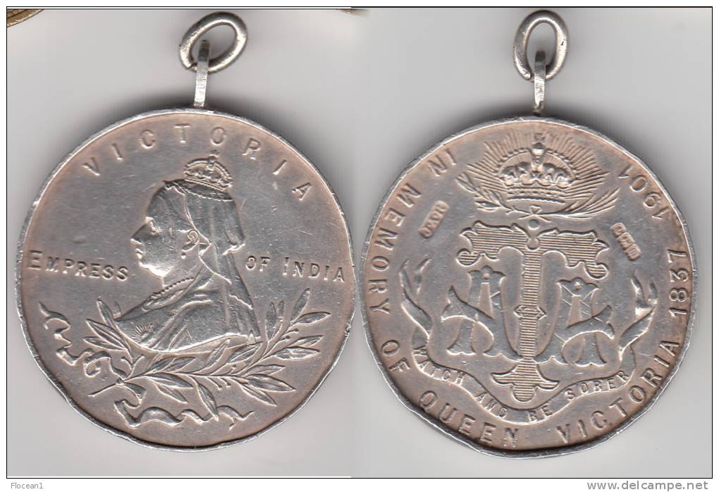 ** GRANDE-BRETAGNE - GREAT BRITAIN - MEDAILLE - MEDAL QUEEN VICTORIA EMPRESS OF INDIA 1837-1901 - ARGENT - SILVER ** - Royal/Of Nobility