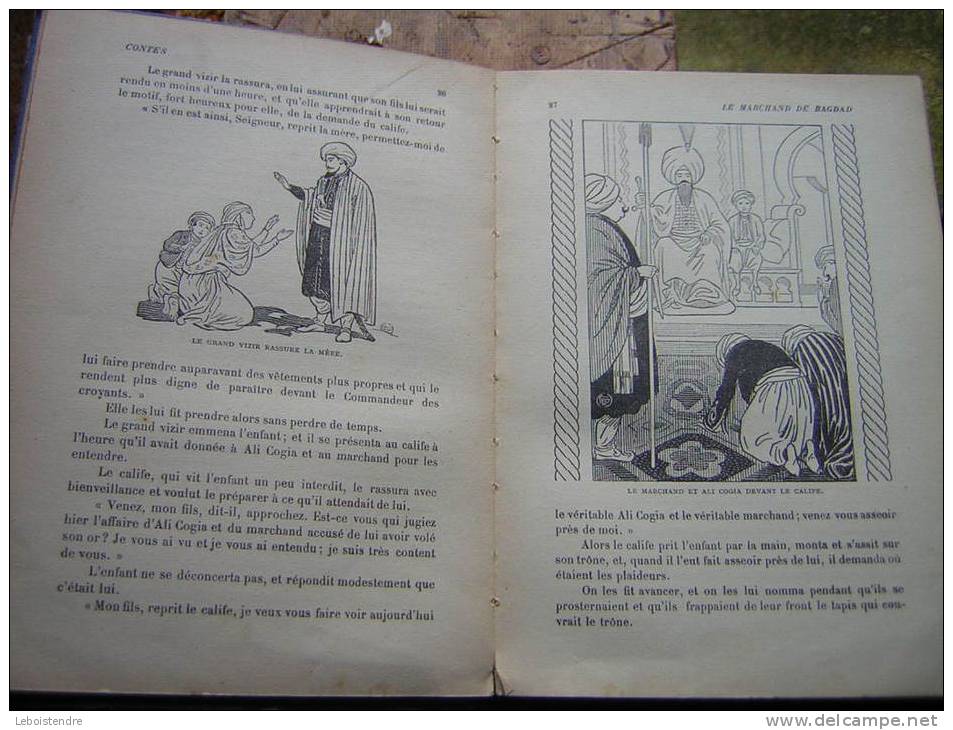 LES LIVRES BLEUS  LE MARCHAND DE BAGDAD LE CHEVAL ENCHANTE ET AUTRES CONTES CONTES DES MILLES ET UNE NUITS LAROUSSE 1928 - Cuentos