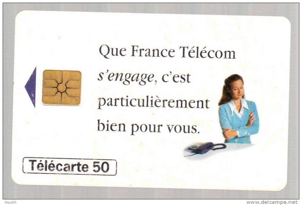 611 F611 - 12/1995 - TELECARTE 50 - FRANCE TELECOM S'ENGAGE - N° B61193001 615055230 - 1995