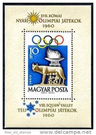 HUNGARY 1960 ROME OLYMPIAD S/S SC.#1336 MNH CV.$17.50 WOLF SCULPTURE - Nuevos