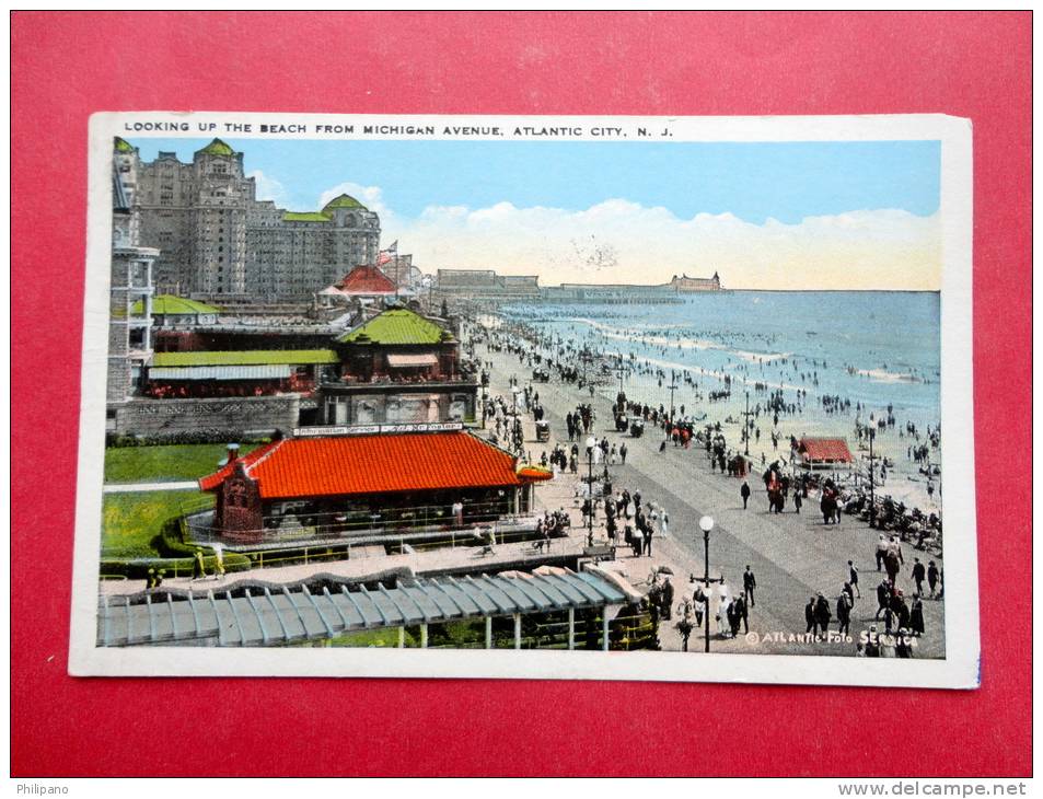 - New Jersey > Atlantic City ( Beach From Michigan Avenue 1925 Cancel  =ref 719 - Atlantic City