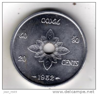 LAOS - 20 CENTS - 1952 - Aluminium SUP - Laos