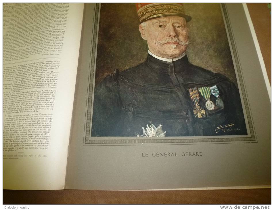 L' ILLUSTRATION  N° 3845  Du  11 Novembre 1916 : Belle Lithographie Couleur Portrait Du  Général  GERARD - L'Illustration