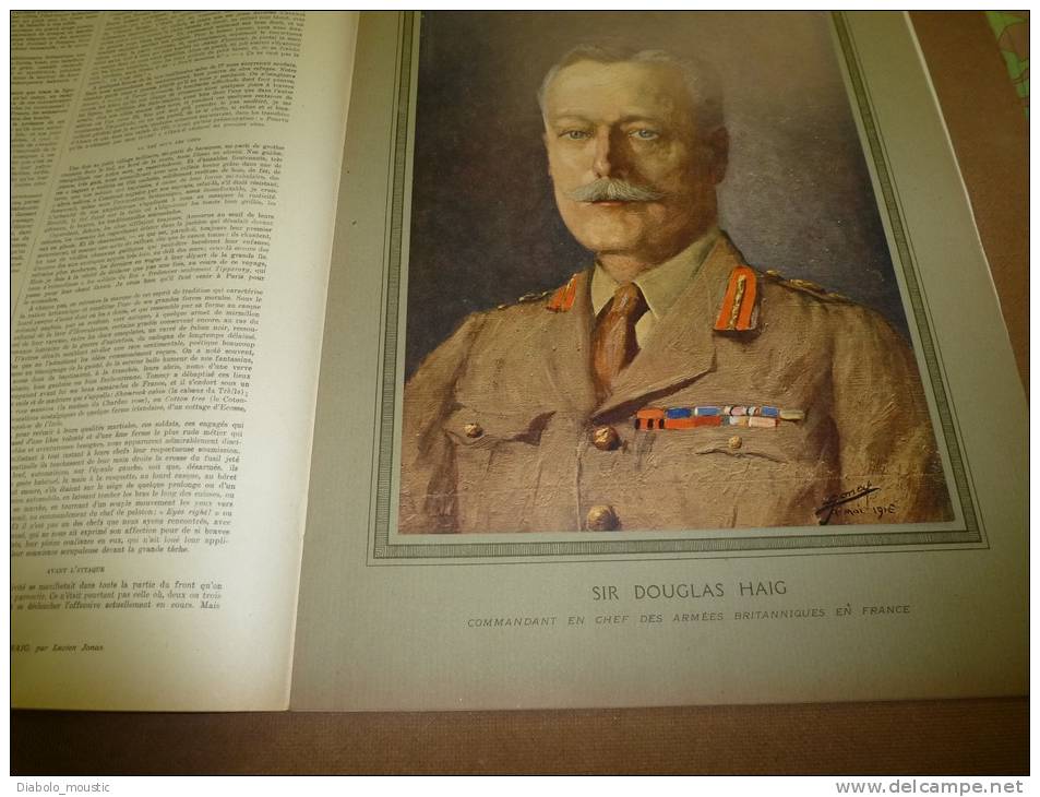 L' ILLUSTRATION  N° 3828  Du  15 Juillet 1916 : Belle Lithographie Couleur Portrait Du  Général Sir DOUGLAS HAIG - L'Illustration