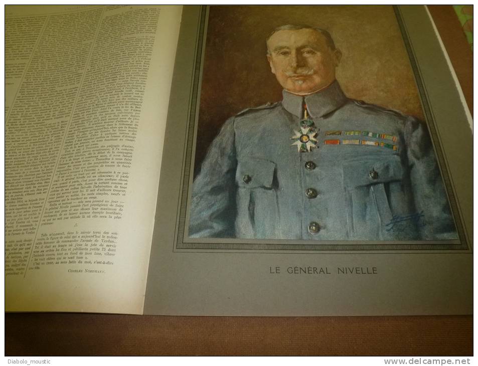 L' ILLUSTRATION  N° 3829  Du  22 Juillet 1916 : Belle Lithographie Couleur Portrait Du  Général  NIVELLE - L'Illustration