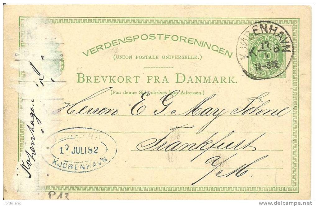 POST CARD 1882 - Postwaardestukken