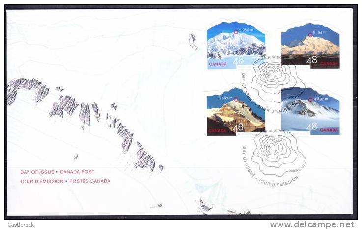 O)2002 CANADA,FIRST DAY COVER,SNOW AND MOUNTAINS - 2001-2010