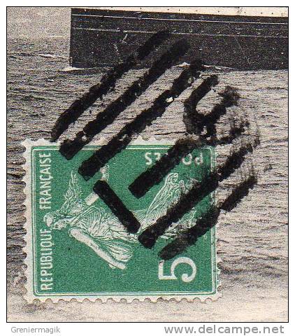 Cachet "trident" Sur Semeuse + Paquebot + Bombay 1911 Sur Cpa Messageries Maritimes Néra (paquebot Poste) - Maritime Post
