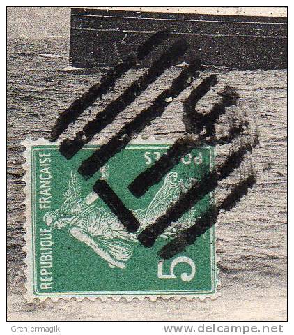 Cachet "trident" Sur Semeuse + Paquebot + Bombay 1911 Sur Cpa Messageries Maritimes Néra (paquebot Poste) - Schiffspost