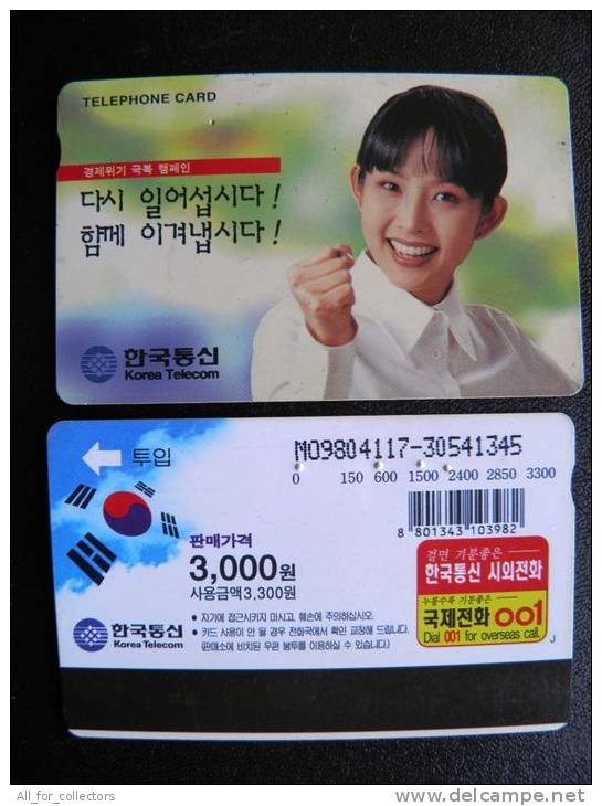Phone Card From South Korea, Magnetic Autelca, 3,000 Telecom Girl - Corea Del Sud