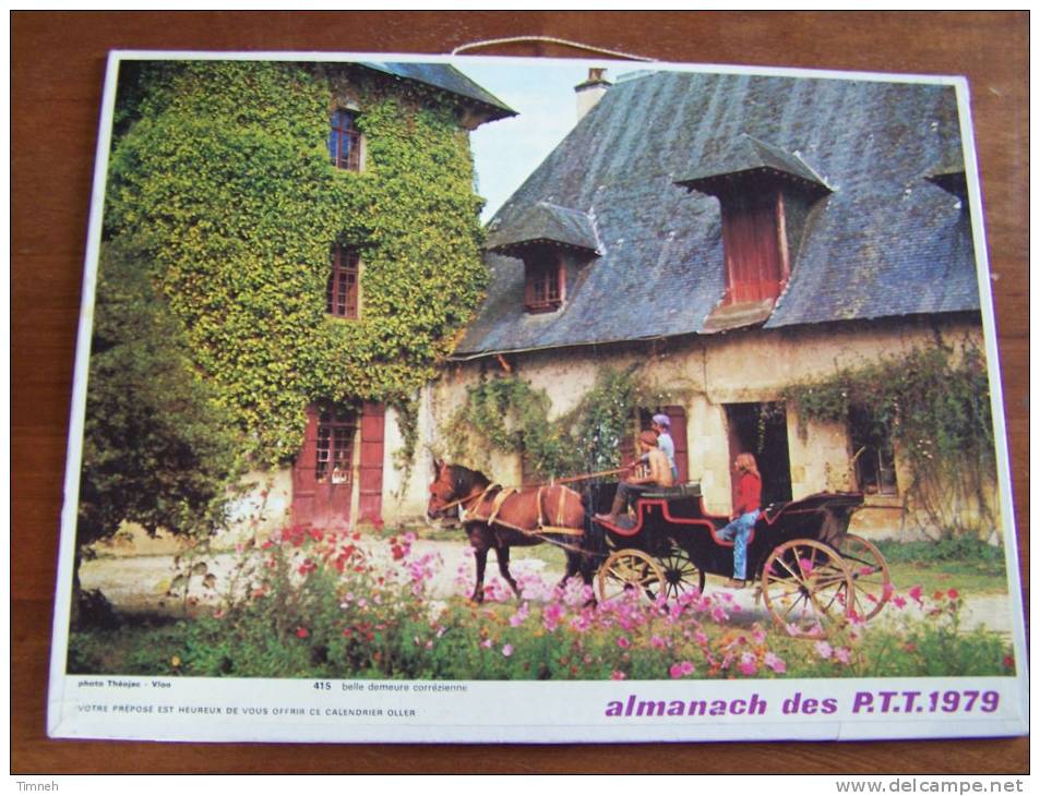 Almanach Des PTT 1979  - Vosges N°88  OLLER  - LA POSTE Belle Demeure Calèche - Attelage - Corrézienne Lac D 'annecy - Tamaño Grande : 1971-80