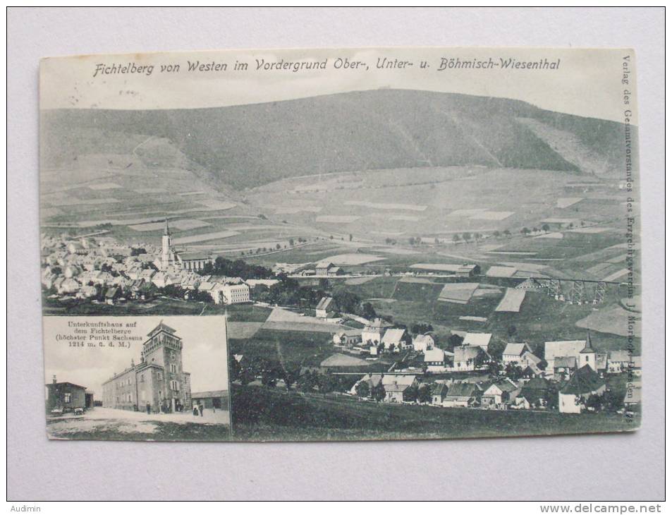 Fichtelberg Von Westen Mit Ober-, Unter- U. Böhmisch-Wiesenthal, Nr. 1175 - Oberwiesenthal