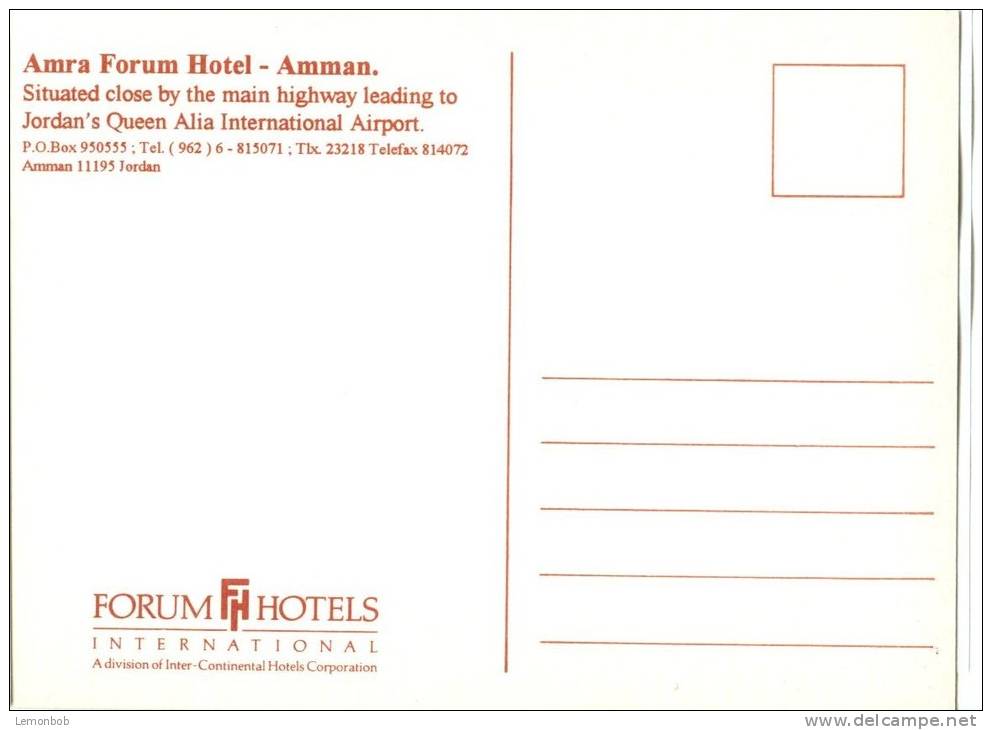 Jordan, Amra Forum Hotel, Amman, Unused Postcard [11852] - Jordania