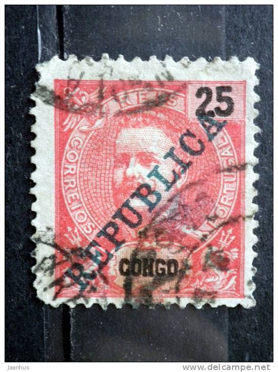 Portugese Congo - 1911 - Mi.nr.65 - Used - King Carlos I - Overprint "Republica" - Definitives - Congo Portoghese
