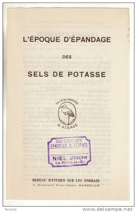 Petit Dépliant Agricole De 4 Pages Potasse D'Alsace (engrais Agriculture) Niel Joseph La Bocca 06 - Agricultura