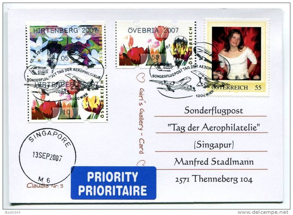 PM 8012648 Sonderflugpost Wien - Singapur 2007 Mit Personalisierter Briefmarke(#16) - Persoonlijke Postzegels