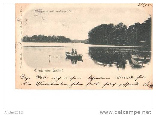 Litho Eutin Partie Mit Schlossgarten Gruß Aus Ruderboot 25.9.1898 N Berlin S.W. - Eutin