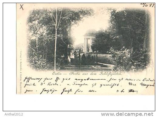 Litho Eutin Partie Aus Dem Schlossgarten Kapelle 26.11.1897 Nach Berlin S.W. - Eutin