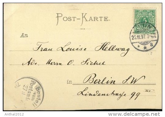 Litho Eutin Partie Aus Dem Schlossgarten Kapelle 26.11.1897 Nach Berlin S.W. - Eutin