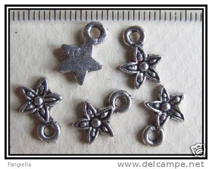 10 Breloques étoile Argent Du Tibet Env. 8mm - Perlen