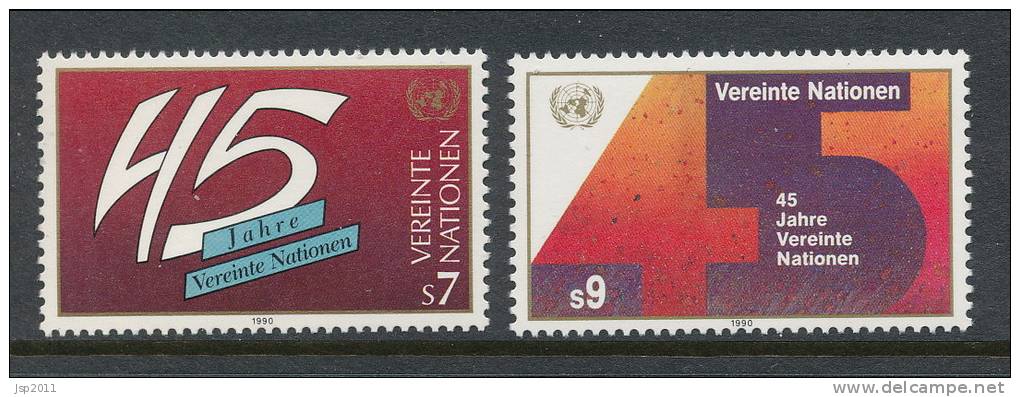 UN Vienna 1990 Michel # 104-105, MNH - Unused Stamps