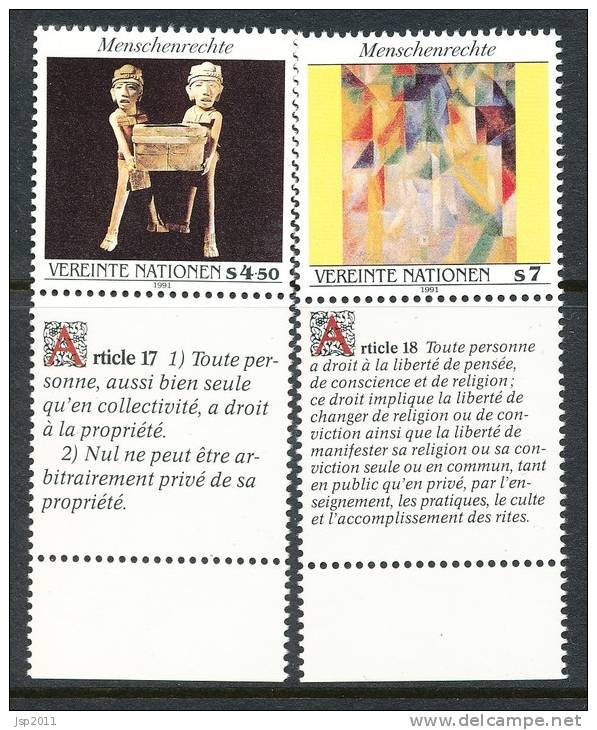 UN Vienna 1991 Michel # 123-1224, With Ornamental Field, MNH - Unused Stamps