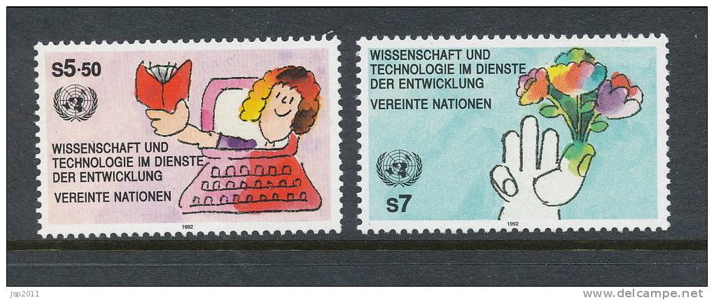 UN Vienna 1992 Michel # 135-136, MNH - Unused Stamps