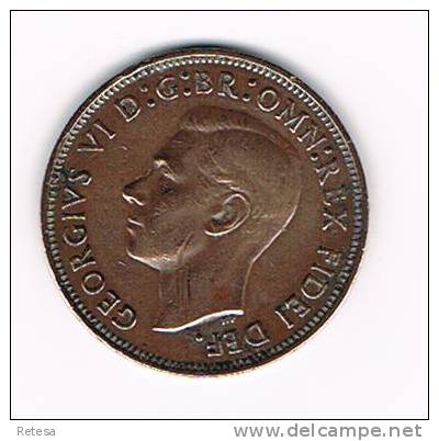 GREAT BRITAIN  1/2 PENNY  1952 - C. 1/2 Penny