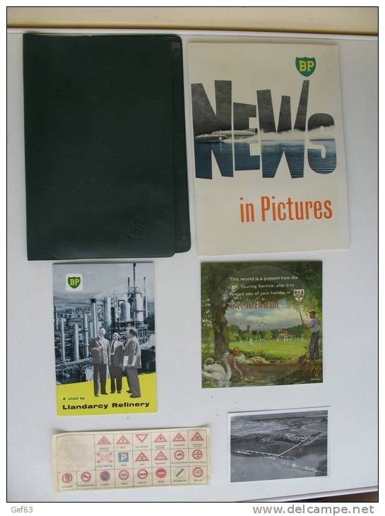 Lot BP British Petroleum - Revues, Carte Postale, Vinyl, Décalcomanie - Obj. 'Remember Of'