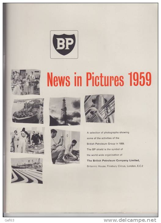 Lot BP British Petroleum - Revues, Carte Postale, Vinyl, Décalcomanie - Obj. 'Souvenir De'