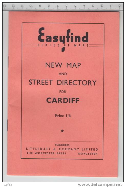 Lot Cardiff - The City Of Cardiff, Easyfind New Map And Sreet Directory For Cardiff... - Europe