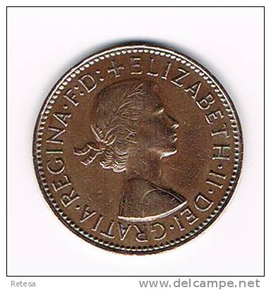 GREAT BRITAIN  1/2 PENNY  1957 - C. 1/2 Penny