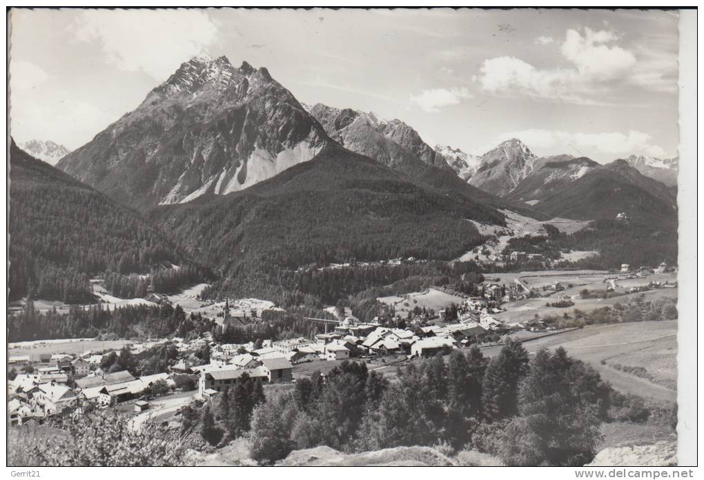 CH 7550 SCUOL / SCHULS, Ortsansicht Mit Piz Pisoc 196.. - Scuol