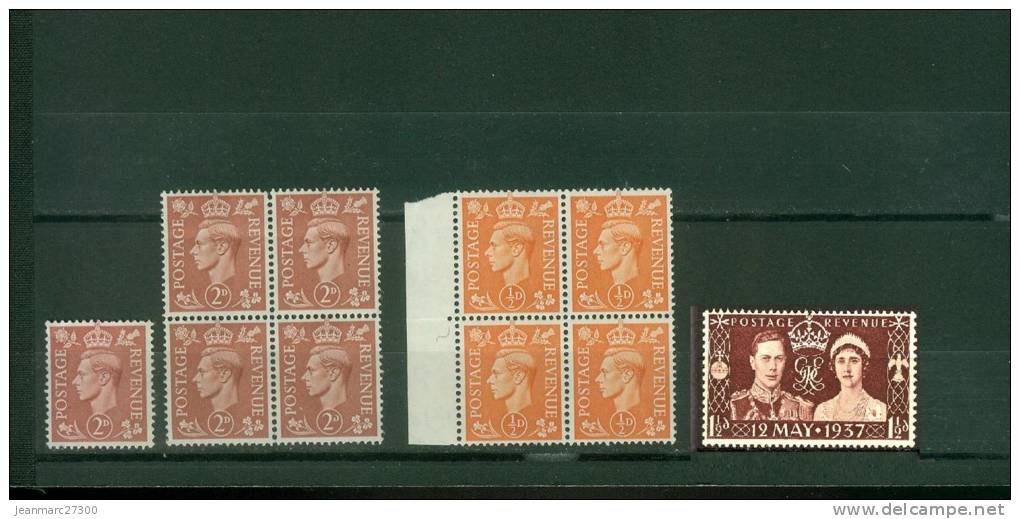 G.B. YT N° 223  251 254  Bloc De Quatre Neuf -0.15/objet Si Vous Achetez Groupé - Unused Stamps