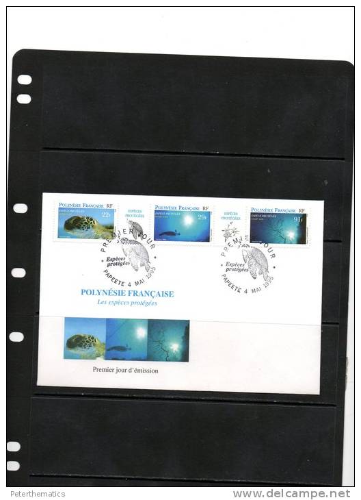 FRENCH POLYNESIA, 1995, TURTLES,  FDC - Tartarughe