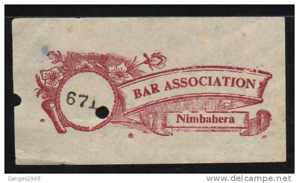 NIMBAHERA State India  BAR ASSOCIATION  LABEL #  05641fd   Indien Inde - Vignetten (Erinnophilie)