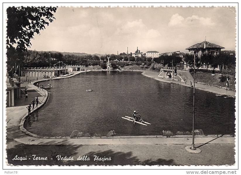 ACQUI TERME - VEDUTA DELLA PISCINA - ALESSANDRIA - 1956 - Alessandria