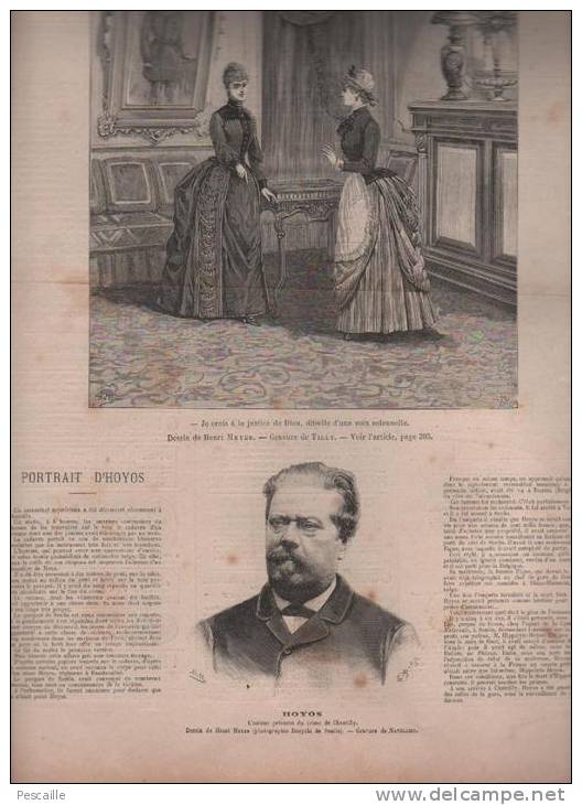 LE JOURNAL ILLUSTRE 09 12 1888 - ACTEUR JEAN DE RESZKE - DEPUTE BAUDIN MORT PARIS 1851 - HOYOS ASSASSIN ESCROC SENLIS - 1850 - 1899