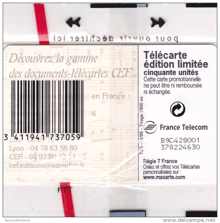 TELECARTE NSB 50 U - CEF 33 CHOPIN - 1400 Ex @ Piano - 1999 - 50 Einheiten