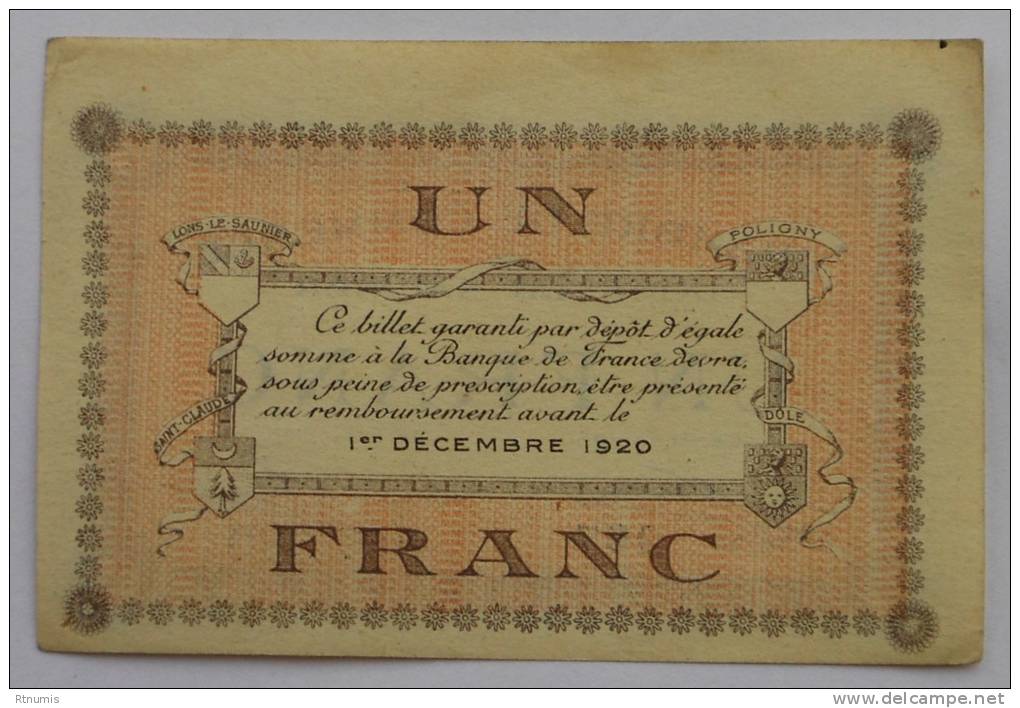 Lons Le Saunier 39 LOT 2 Billets, 50 Centimes Et 1 Franc Bel état - Bons & Nécessité