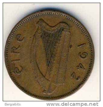 1942 Ireland Halfpenny  Pig With Piglets In Nice Condition - Ireland