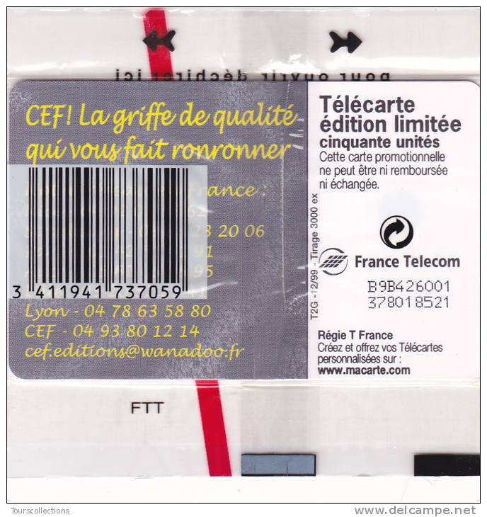 TELECARTE NSB 50 U - CEF 34 LE CHAT - 1300 Ex @  12/1999 - 50 Einheiten