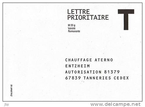 France - Enveloppe Réponse T Ecopli Neuve - Chauffage Aterno. - Cartes/Enveloppes Réponse T